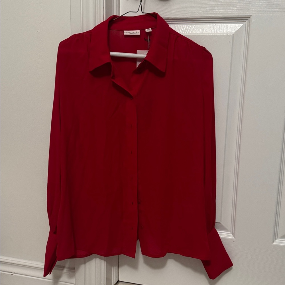 Eva Mendes for New York & Company Vibrant Red Blouse